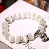 Natural opal beads bracelets crystal fashion women bracelet vintage stainless steel braceletes for women