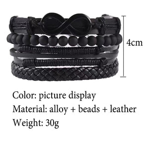 Four-piece Clip Knitting Bracelet Leather