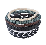 Leather Bracelet Men Multilayer Bead Bracelet Punk Wrap Bracelets for Women Vintage punk Men Jewelry