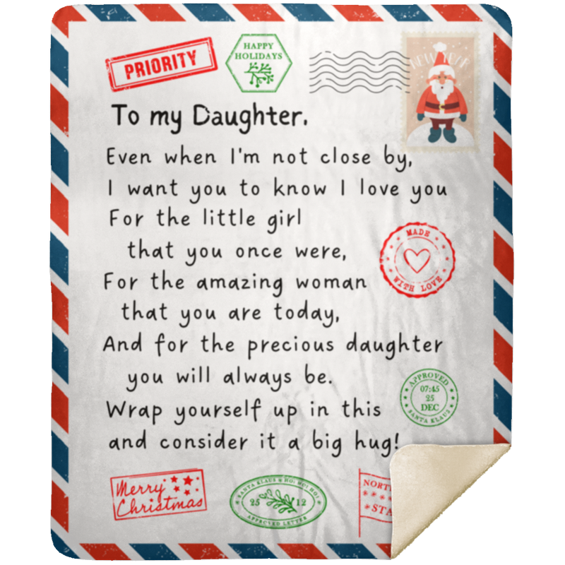 To My Daughter Christmas Blanket
