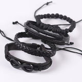 Four-piece Clip Knitting Bracelet Leather