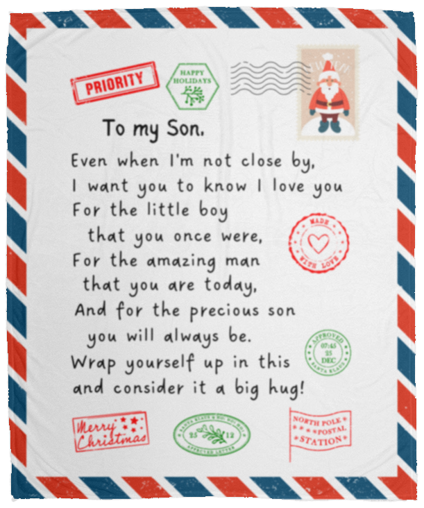 To My Son Christmas Blanket