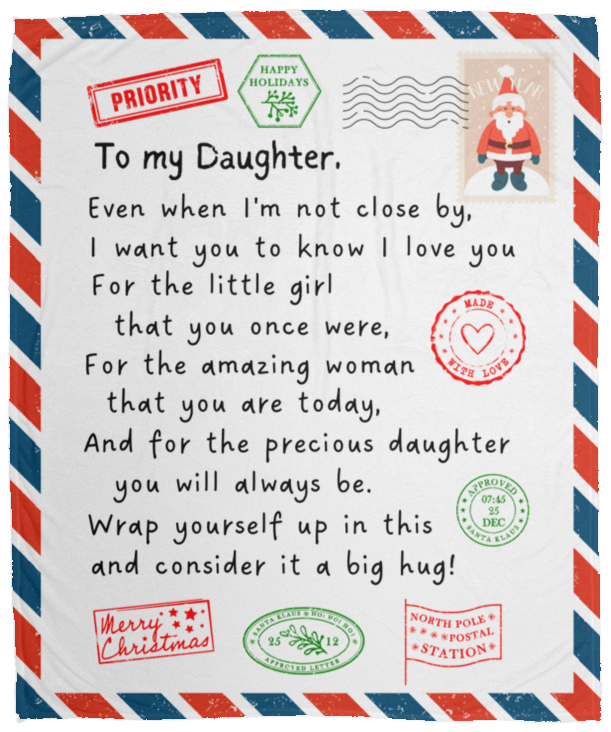 To My Daughter Christmas Blanket