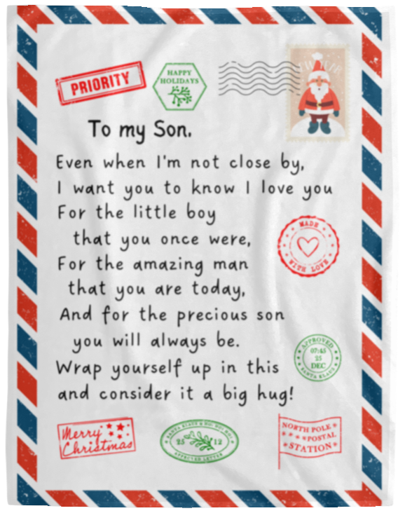 To My Son Christmas Blanket