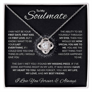 To My Soulmate Love Knot Necklace