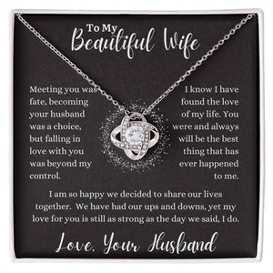 To My Beautiful Wife Love Knot Necklace