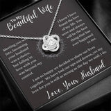 To My Beautiful Wife Love Knot Necklace