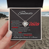 To My Soulmate Love Knot Necklace