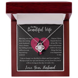 To My Beautiful Wife Love Knot Necklace