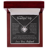 To My Beautiful Wife Love Knot Necklace