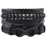 Four-piece Clip Knitting Bracelet Leather