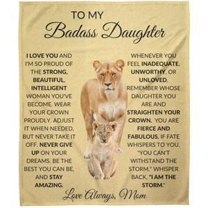 Badass Daughter Fleece Blanket 50x60