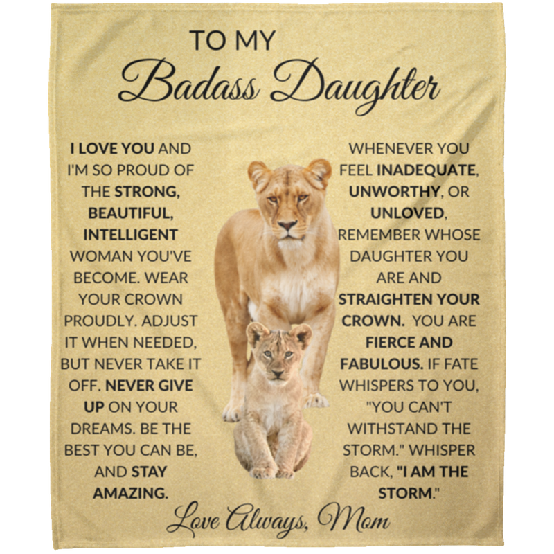 Badass Daughter Fleece Blanket 50x60