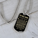 TO MY SON DOG TAG, LOVE MOM