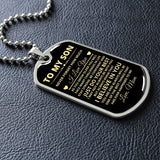 TO MY SON DOG TAG, LOVE MOM