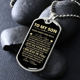 TO MY SON DOG TAG, LOVE MOM