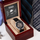 Men's Openwork Watch with Dad Message Card