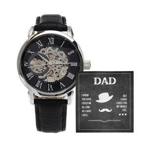 Men's Openwork Watch with Dad Message Card