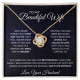 To My Beautiful Wife | Love Knot Necklace