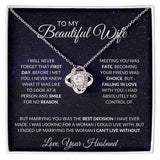 To My Beautiful Wife | Love Knot Necklace