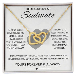 To My Smokin' Hot Soulmate | Interlocking Hearts Necklace (Yellow and White Variants)