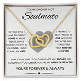 To My Smokin' Hot Soulmate | Interlocking Hearts Necklace (Yellow and White Variants)