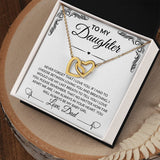 To My Daughter/Love, Dad | Interlocking Hearts Necklace