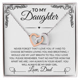 To My Daughter/Love, Dad | Interlocking Hearts Necklace