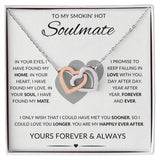 To My Smokin' Hot Soulmate | Interlocking Hearts Necklace (Yellow and White Variants)