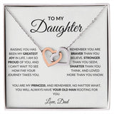 To My Daughter/Love, Dad | Interlocking Hearts Necklace