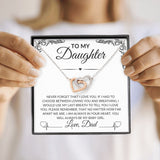 To My Daughter/Love, Dad | Interlocking Hearts Necklace