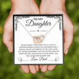 To My Daughter/Love, Dad | Interlocking Hearts Necklace