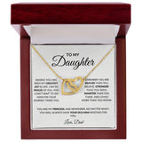 To My Daughter/Love, Dad | Interlocking Hearts Necklace