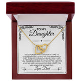 To My Daughter/Love, Dad | Interlocking Hearts Necklace