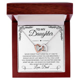 To My Daughter/Love, Dad | Interlocking Hearts Necklace