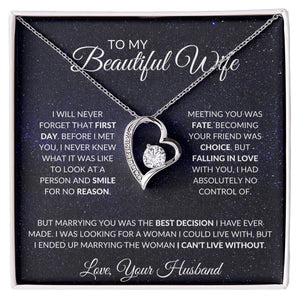 To My Beautiful Wife | Forever Love Necklace