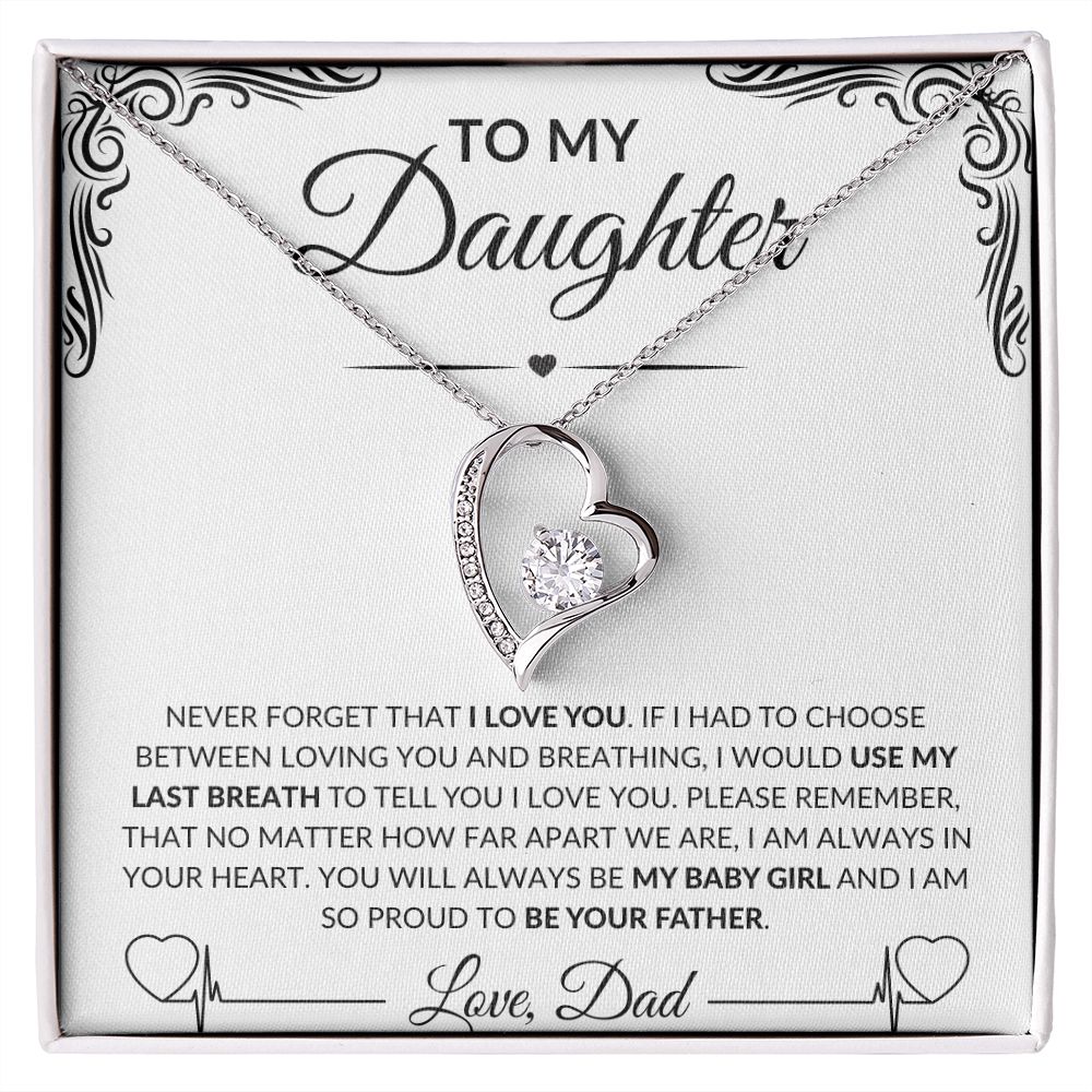 To My Daughter Love, Dad | Forever Love Necklace