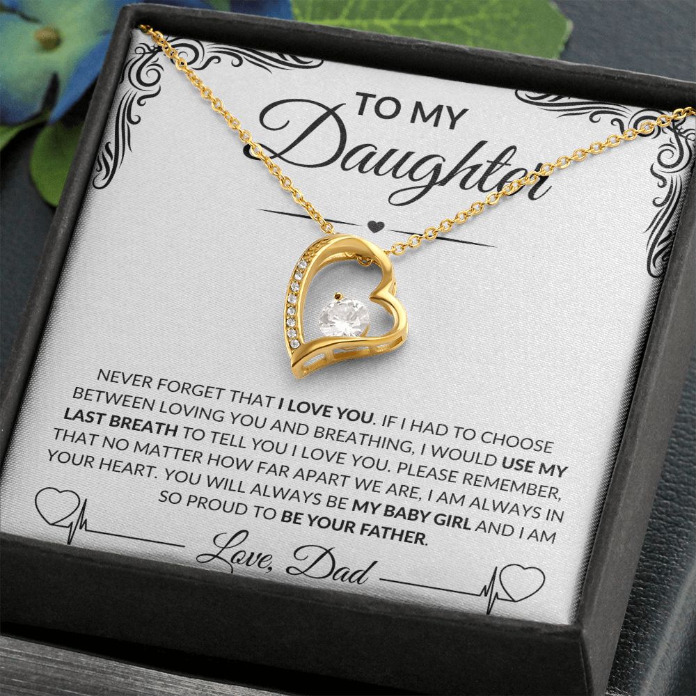 To My Daughter Love, Dad | Forever Love Necklace